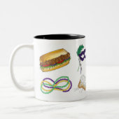 NOLAニューオーリンズマルディグラスビーズルイジアナ ツートーンマグカップ (左)