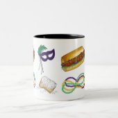 NOLAニューオーリンズマルディグラスビーズルイジアナ ツートーンマグカップ (中央)