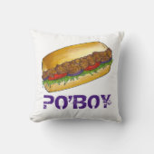 NOLAニューオーリンズルイジアナエビPo'boyサンドイッチ クッション (正面)