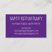 NOLAニューオーリンズルイジアナエビPo'boyサンドイッチ 名刺 (裏面)