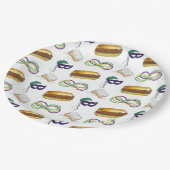 NOLAニューオーリンズルイジアナマルディグラスパーティー ペーパープレート (アングル)