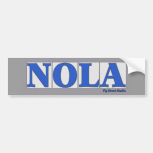 NOLA青い文字通りタイル バンパーステッカー