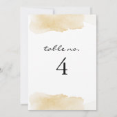 NOLA黄色の水結婚色のテーブル番号 招待状 (裏面)