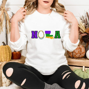 NOLA Louisiana Mardi Gras Purple、Green、および金ゴールド Tシャツ