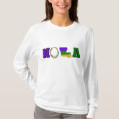 NOLA Louisiana Mardi Gras Purple、Green、および金ゴールド Tシャツ (正面)