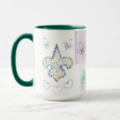 NOLA Mardi Gras Fleur de Lis Artistic Design Mug マグカップ (左)