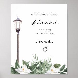 NOLA New Orleans Guess How Many Kisses Bridal Sign ポスター
