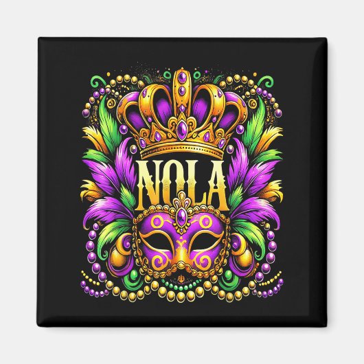 Nola New Orleans Mardi Gras 2025  マグネット (正面)