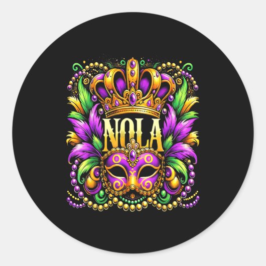 Nola New Orleans Mardi Gras 2025  ラウンドシール (正面)