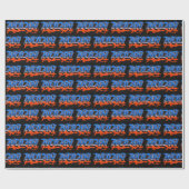 Nolan Vorname Name Graffiti blue orange ラッピングペーパー (フラット)