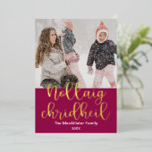 Nollaig Chridheil、スコットゲールのメリークリスマス 箔シーズンカード (立ち正面)