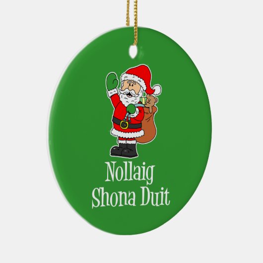 Nollaig Shona Duitのアイルランドのクリスマスサンタ セラミックオーナメント (右)
