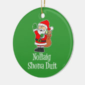 Nollaig Shona Duitのアイルランドのクリスマスサンタ セラミックオーナメント (左)