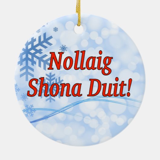 Nollaig Shona Duit! アイルランドrfのメリークリスマス セラミックオーナメント (裏面)
