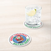 Nollaig Shona Irish Christmas Santa ラウンドペーパーコースター (インサイチュ)