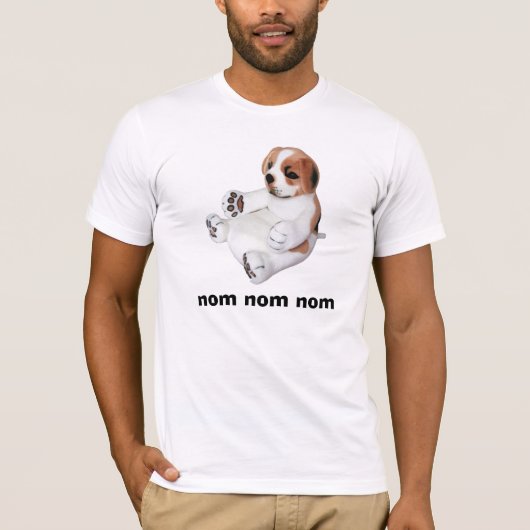Nom Nom Nomの子犬のワイシャツ Tシャツ (正面)