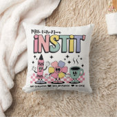 Nom Personnalisé Mignon Retro Pour Instit' クッション (ブランケット)