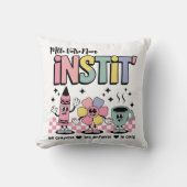 Nom Personnalisé Mignon Retro Pour Instit' クッション (正面)