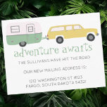 NOMAD New Mailing Address ADVENTURE AWAITS RV ポストカード<br><div class="desc">この可愛いキャンプトレーラーを見て、「アドベンチャー待ち」というメッセージを添えて下さい。道に出たときに新しい住所の友人や家族に警告するのに最適。いつでも自分の文字を編集して追加できる。何か作もしった物が欲しいカスタムって。さらに多くの製品やデザインを私の店にチェックする。</div>
