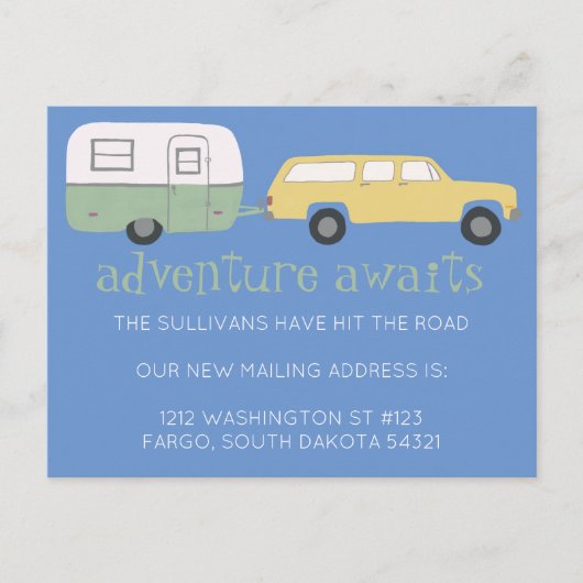 NOMAD New Mailing Address ADVENTURE AWAITS RV ポストカード (正面)
