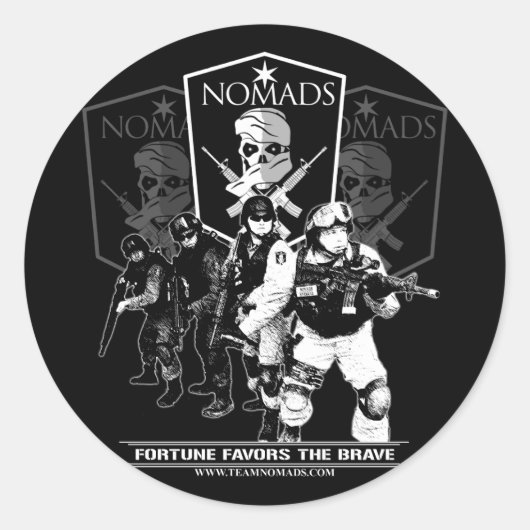 Nomads Motoステッカー ラウンドシール (正面)