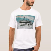 Nome、氷の端の汽船のアラスカの眺め Tシャツ (正面)