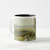 Nomentano橋の近くのカンパニアの景色 ツートーンマグカップ (正面左)