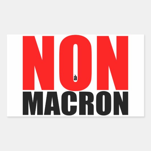 NON a MACRONステッカー長方形商品 長方形シール (正面)