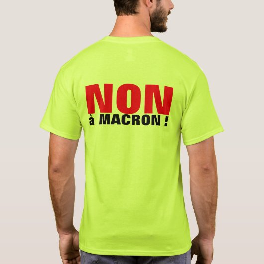 NON a Macron – 選挙FRANCE 2022 – メンズシャツ Tシャツ (裏面)