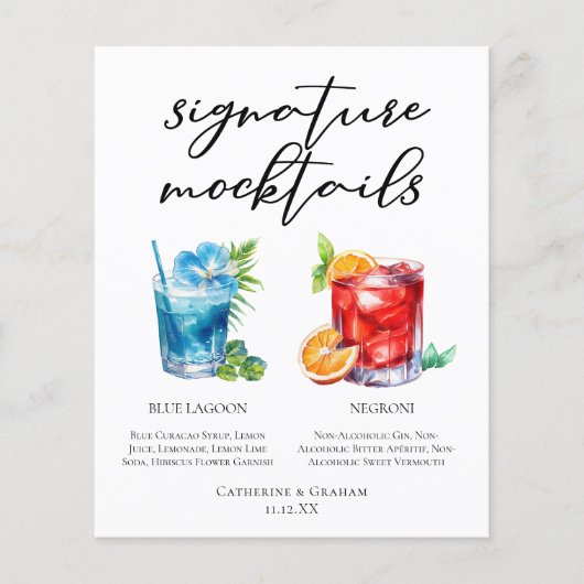 Non-Alcoholic Blue Lagoon Negroni Mocktail Menu (正面)