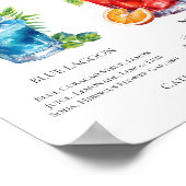 Non-Alcoholic Blue Lagoon Negroni Mocktail Menu ポスター (角)