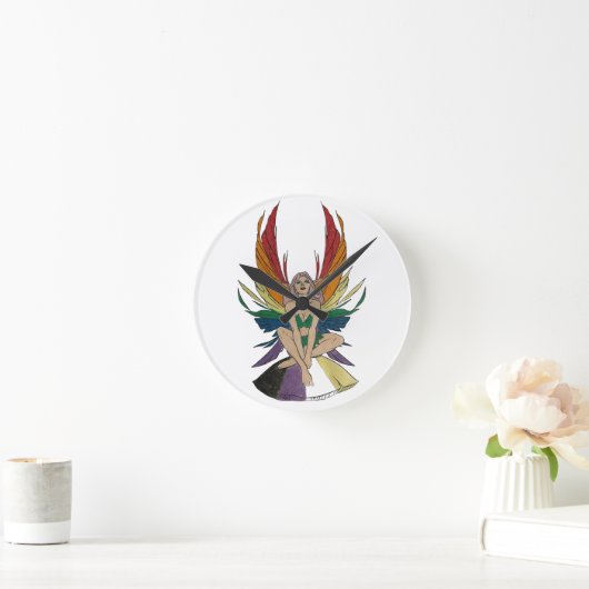 Non-binary Faerie ラウンド壁時計 (ホーム)