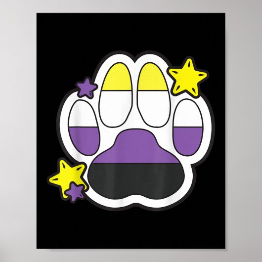 Non Binary Furry Paw Lgbtq Month Gay Rights Pride  ポスター (正面)