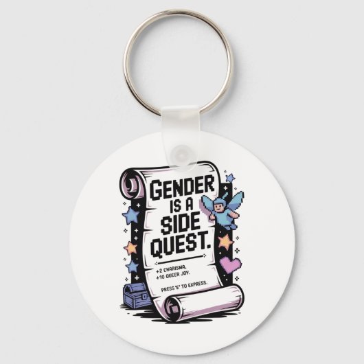 Non-binary Gamer Gender Is A Side Quest Video Game キーホルダー (正面)