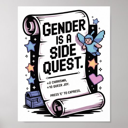 Non-binary Gamer Gender Is A Side Quest Video Game ポスター (正面)