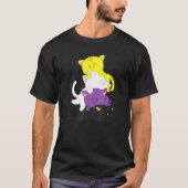 Non Binary  Non Binary Cat Lgbt Agender Supporter Tシャツ (正面)