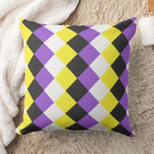 Non-binary pride colors checkered pattern クッション (ブランケット)