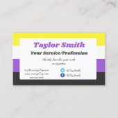 Non-binary Pride flag / heart Business Card 名刺 (正面)