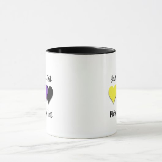 Non-binary pride hearts mug マグカップ (中央)