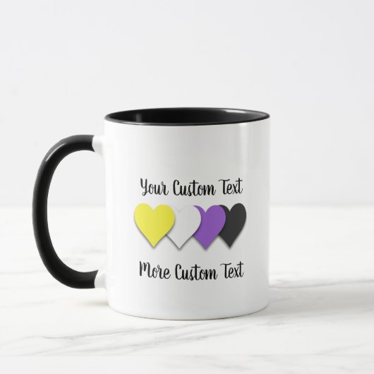 Non-binary pride hearts mug マグカップ (左)