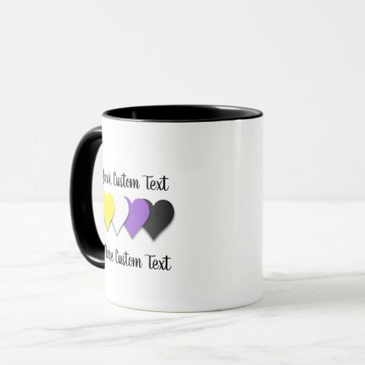 Non-binary pride hearts mug マグカップ (正面左)