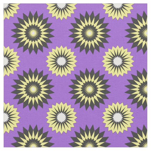 Non-Binary Pride seamless purple floral pattern ファブリック (クローズアップ)