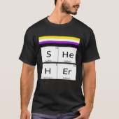 Non-Binary SHEHER Gender Pronouns Preference Ident Tシャツ (正面)