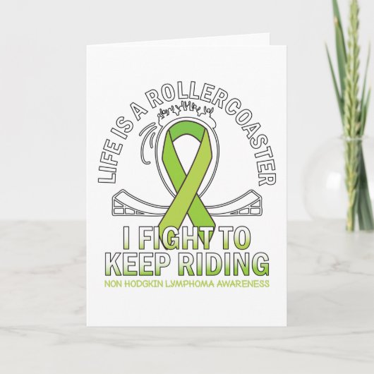 Non hodgkin lymphoma cancer awareness lime ribbon カード (正面)