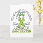 Non hodgkin lymphoma cancer awareness lime ribbon カード (黄色い花)