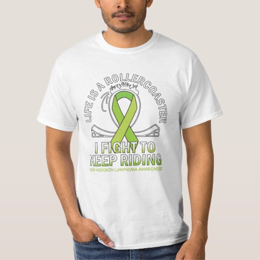 Non hodgkin lymphoma cancer awareness lime ribbon tシャツ (正面)