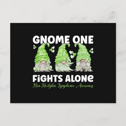 Non Hodgkin Lymphoma Cancer Lime Ribbon Gnome ポストカード (正面)