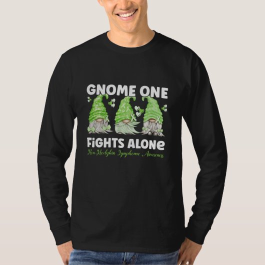 Non Hodgkin Lymphoma Cancer Lime Ribbon Gnome Tシャツ (正面)