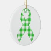 Non-Hodgkin's Lymphoma Plaid Green Ribbon セラミックオーナメント (右)