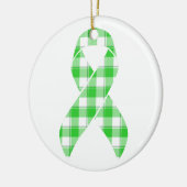 Non-Hodgkin's Lymphoma Plaid Green Ribbon セラミックオーナメント (左)